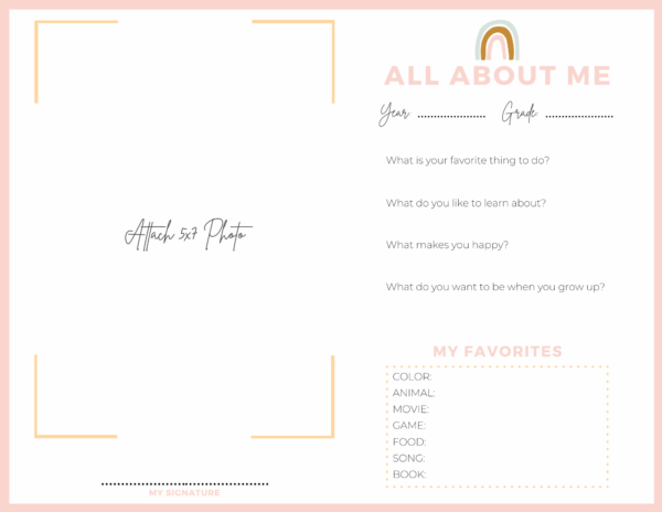 ALL ABOUT ME PRINT OUTS - Image 2