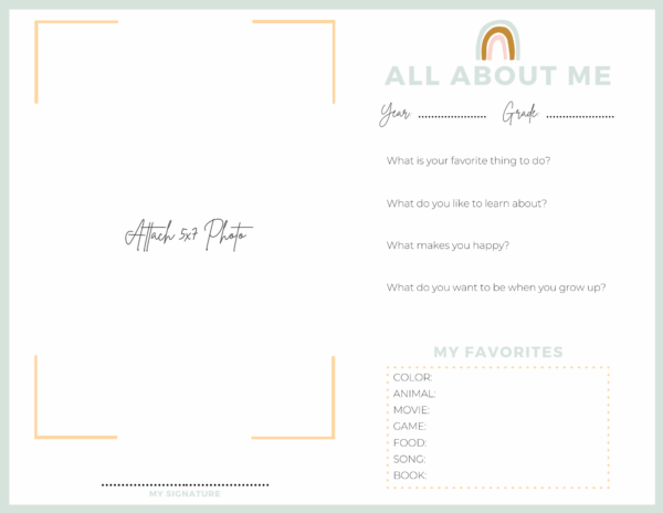 ALL ABOUT ME PRINT OUTS - Image 3