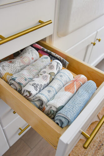 Organized towel drawer